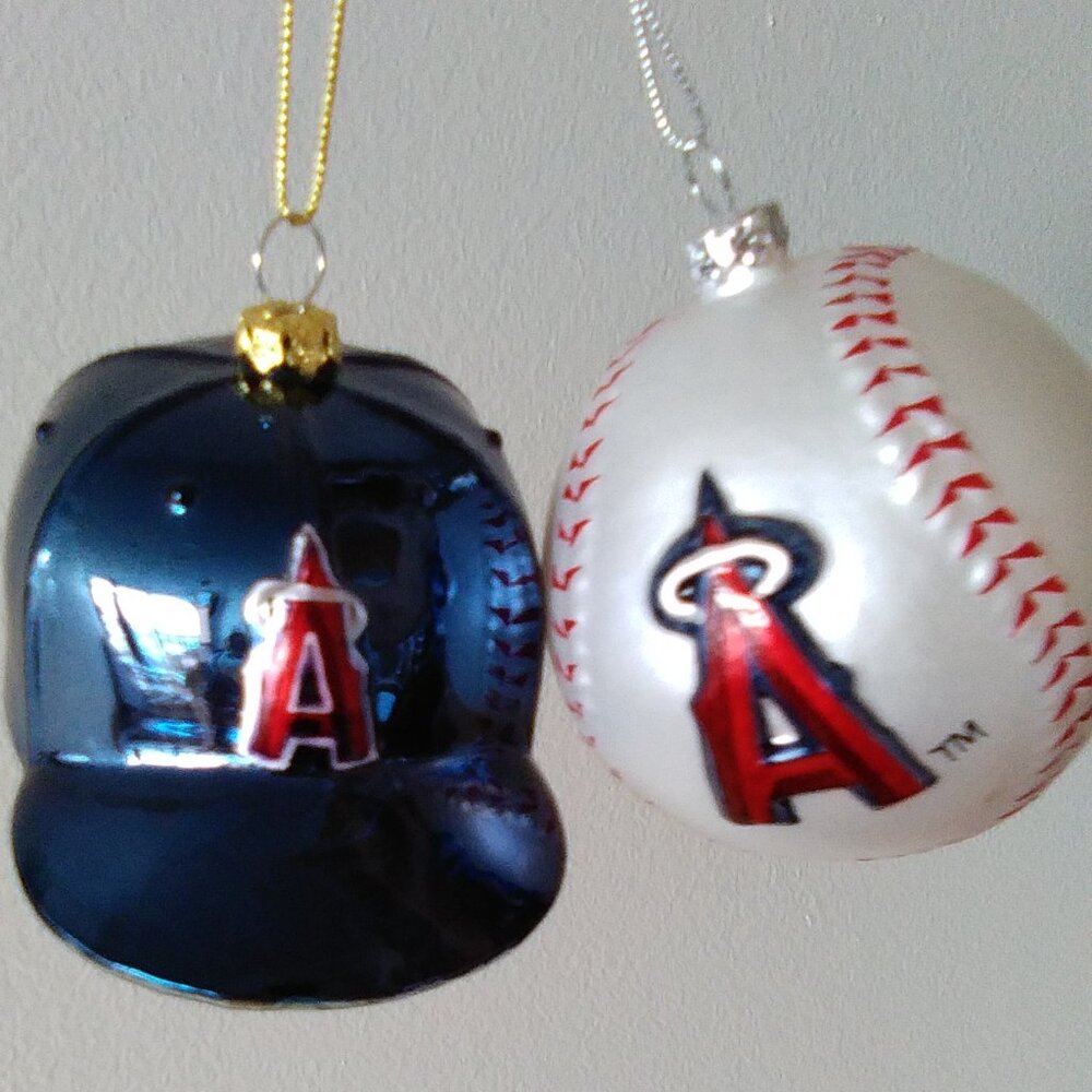 Set of 2 Christmas Baseball Ornaments